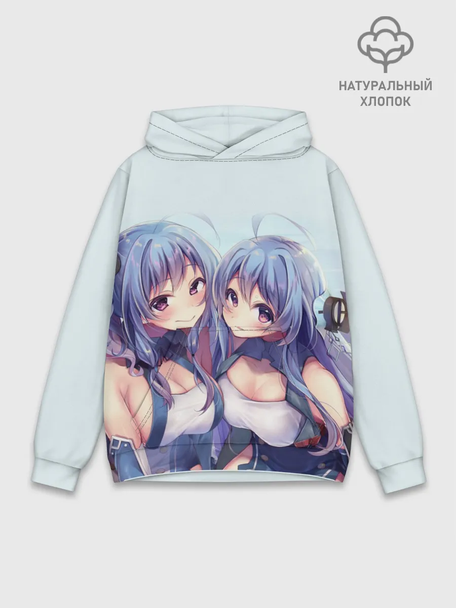 Худи мужской база хлопок / Аниме девочки-двойняшки