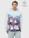 Худи мужской база хлопок / Аниме девочки-двойняшки