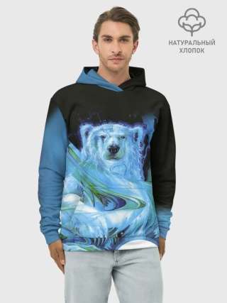 Худи мужской база хлопок / Мишка на Севере