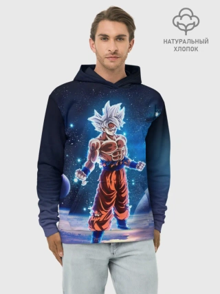 Худи мужской база хлопок / Goku on a planet