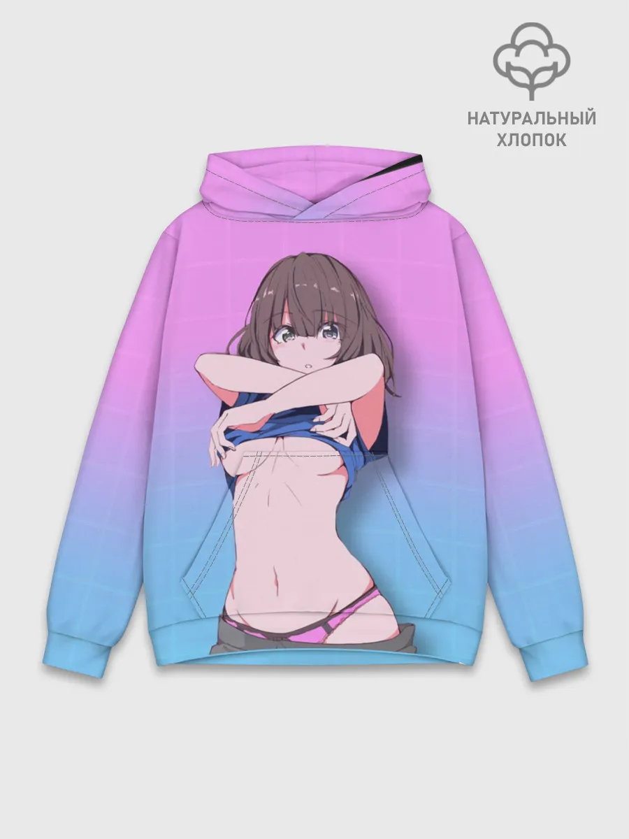 Худи мужской база хлопок / Anime girl with sword