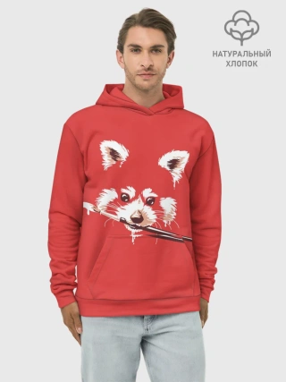Худи мужской база хлопок / Красная панда