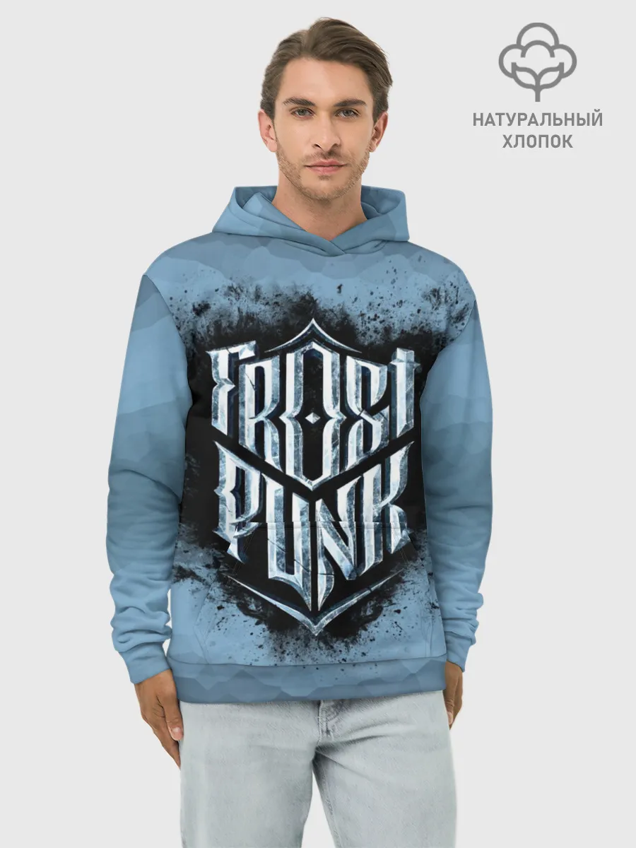 Худи мужской база хлопок / Frostpunk Logo