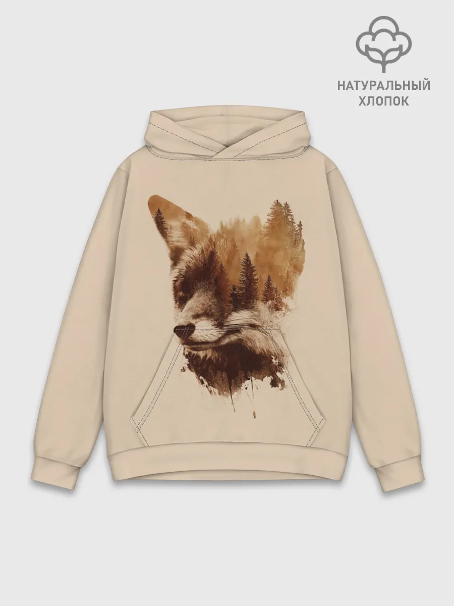 Худи мужской база хлопок / Лесной Лис