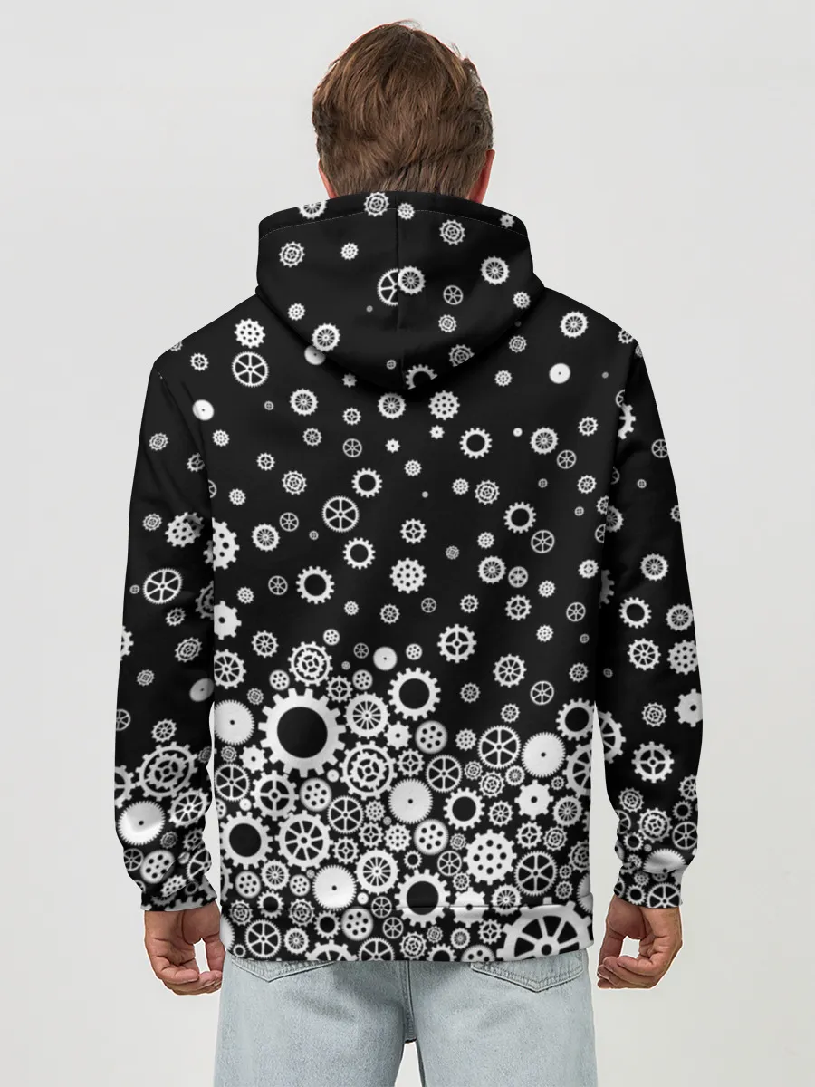 Худи мужской база хлопок / Шестеренки