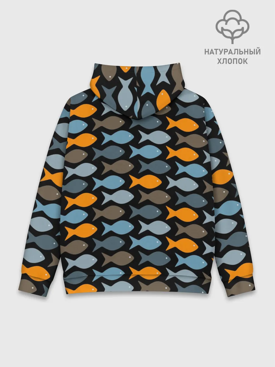 Худи мужской база хлопок / Рыбки