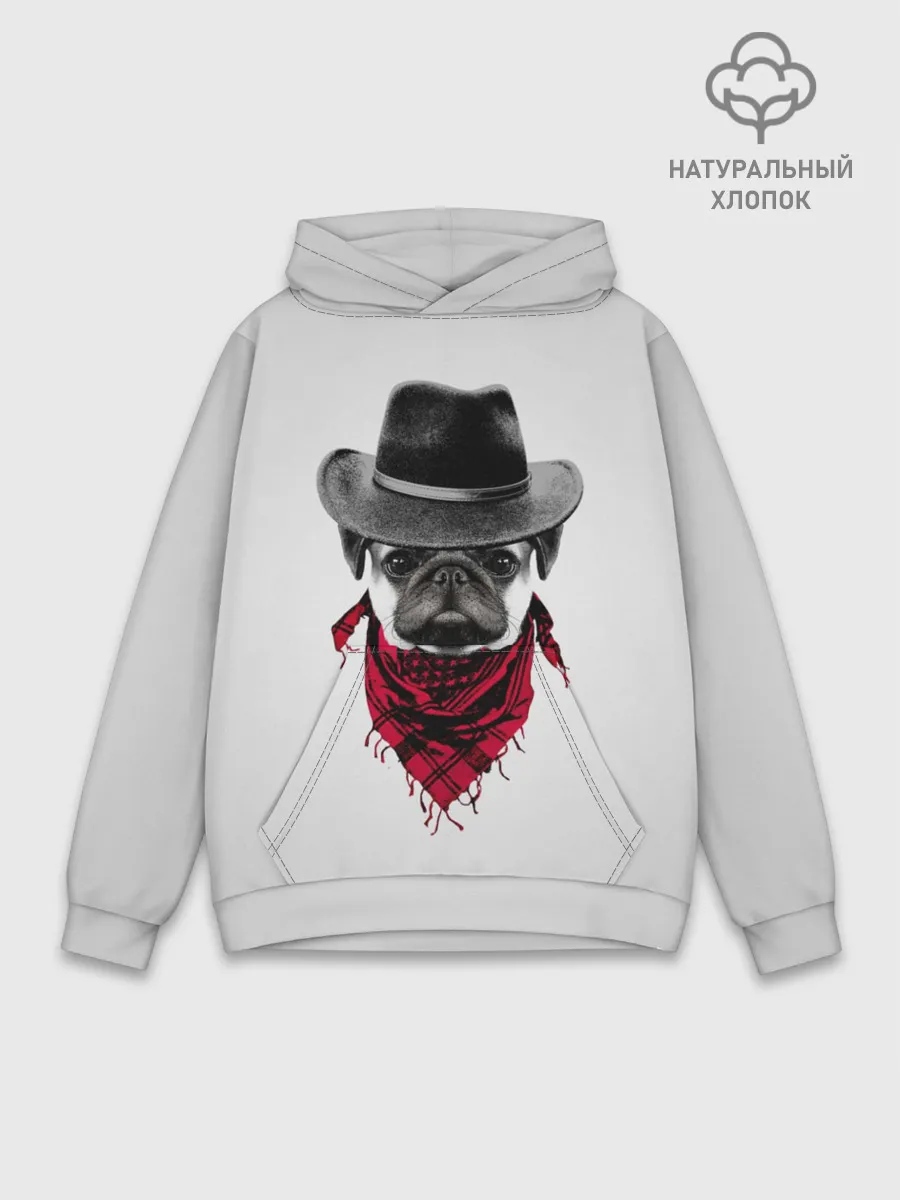 Худи мужской база хлопок / Мопс