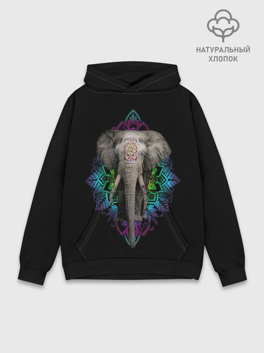 Худи мужской база хлопок / Индийский Слон