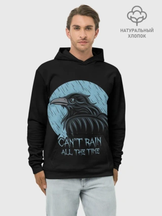 Худи мужской база хлопок / Ворон