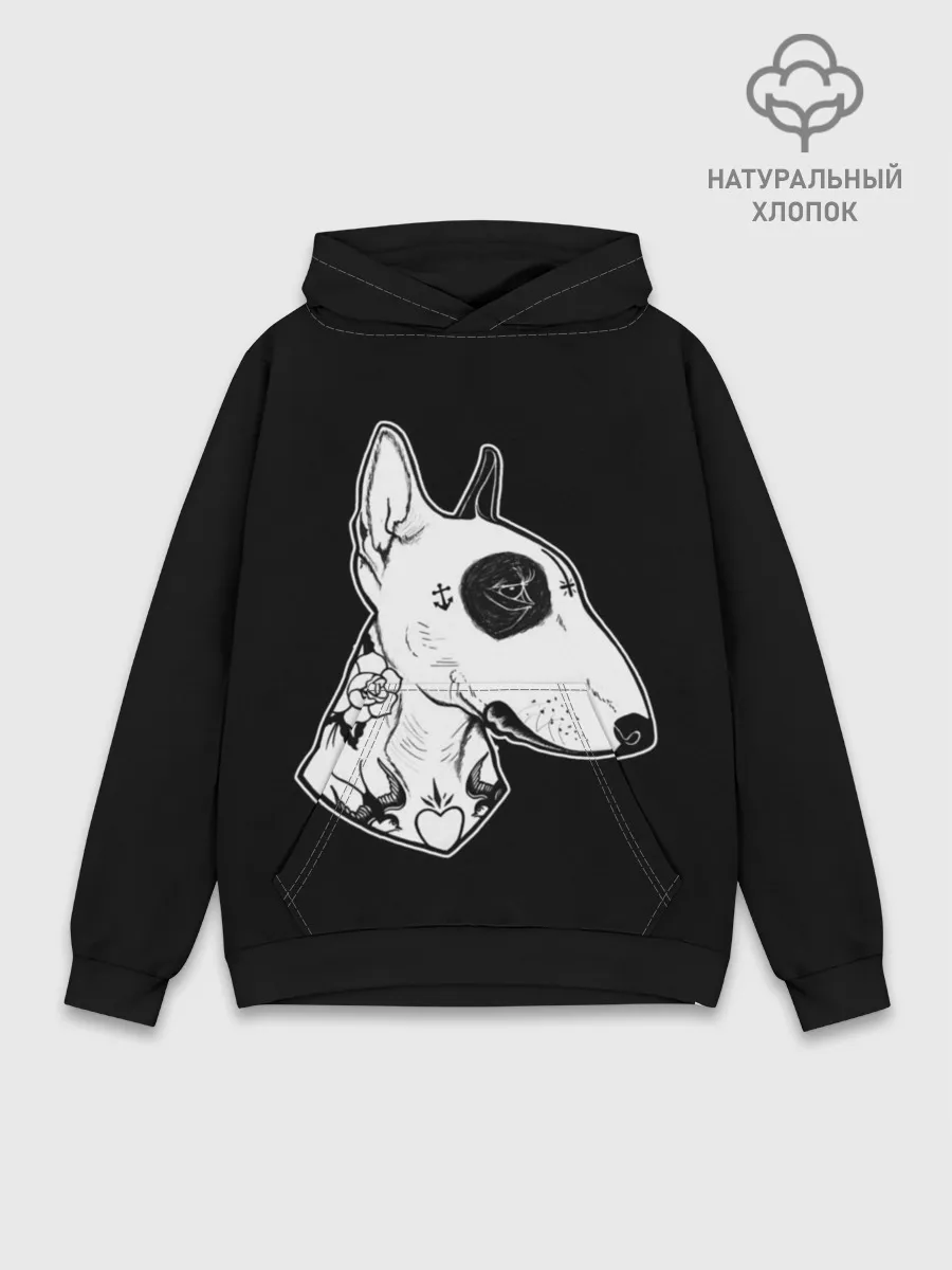 Худи мужской база хлопок / Бультерьер