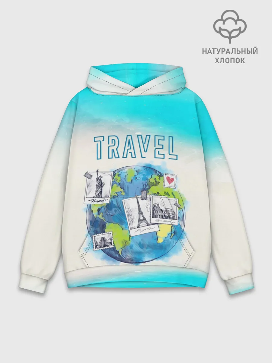 Худи мужской база хлопок / Путешествуй!