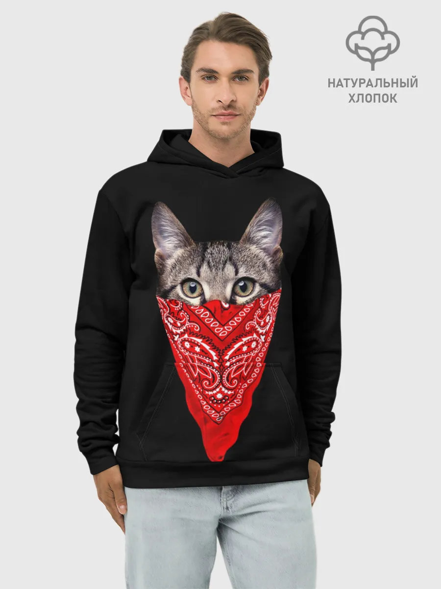 Худи мужской база хлопок / Gangsta Cat