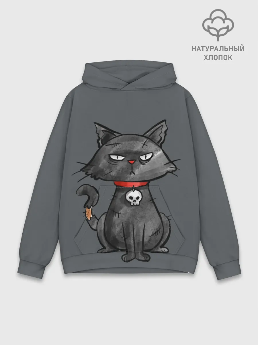 Худи мужской база хлопок / Кот бедолага