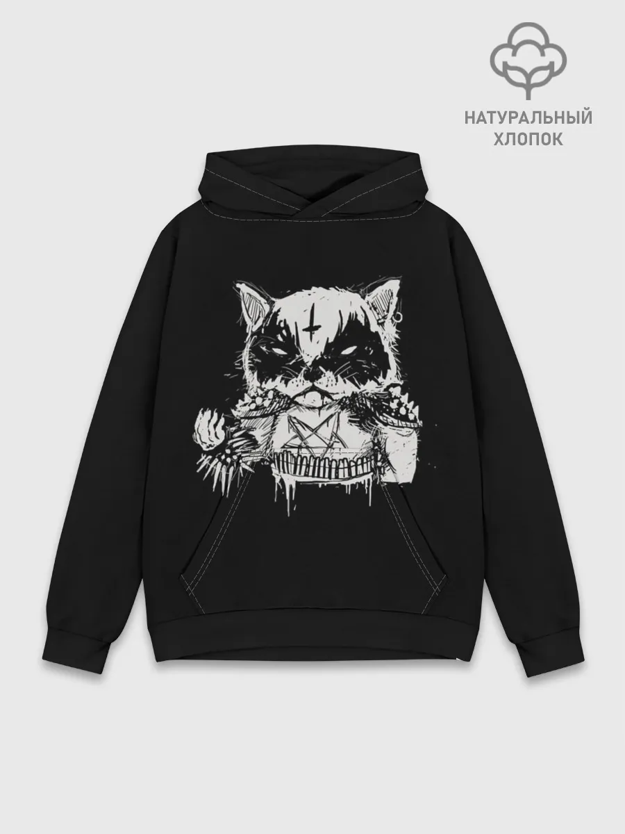 Худи мужской база хлопок / Dark Cat