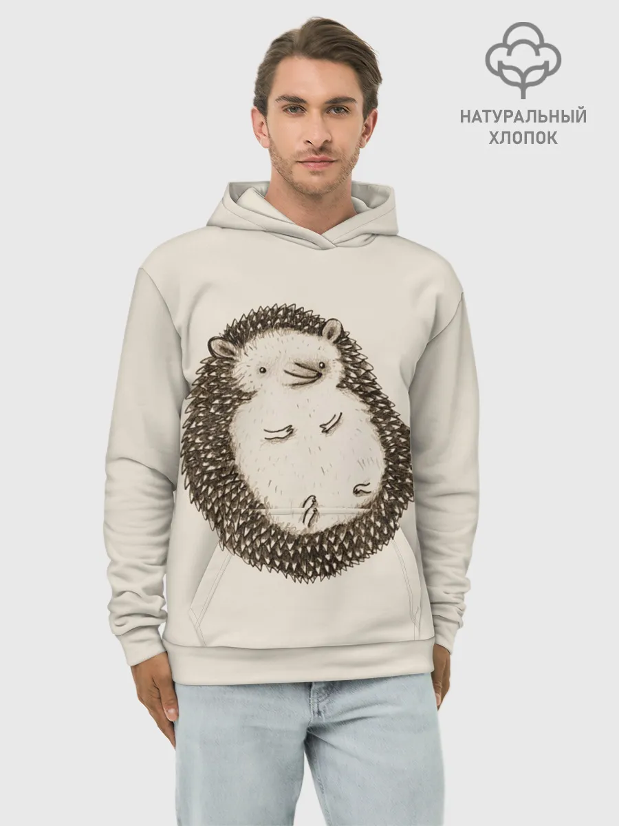 Худи мужской база хлопок / Пузико Ежика
