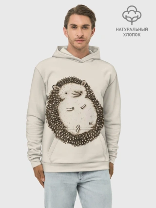 Худи мужской база хлопок / Пузико Ежика