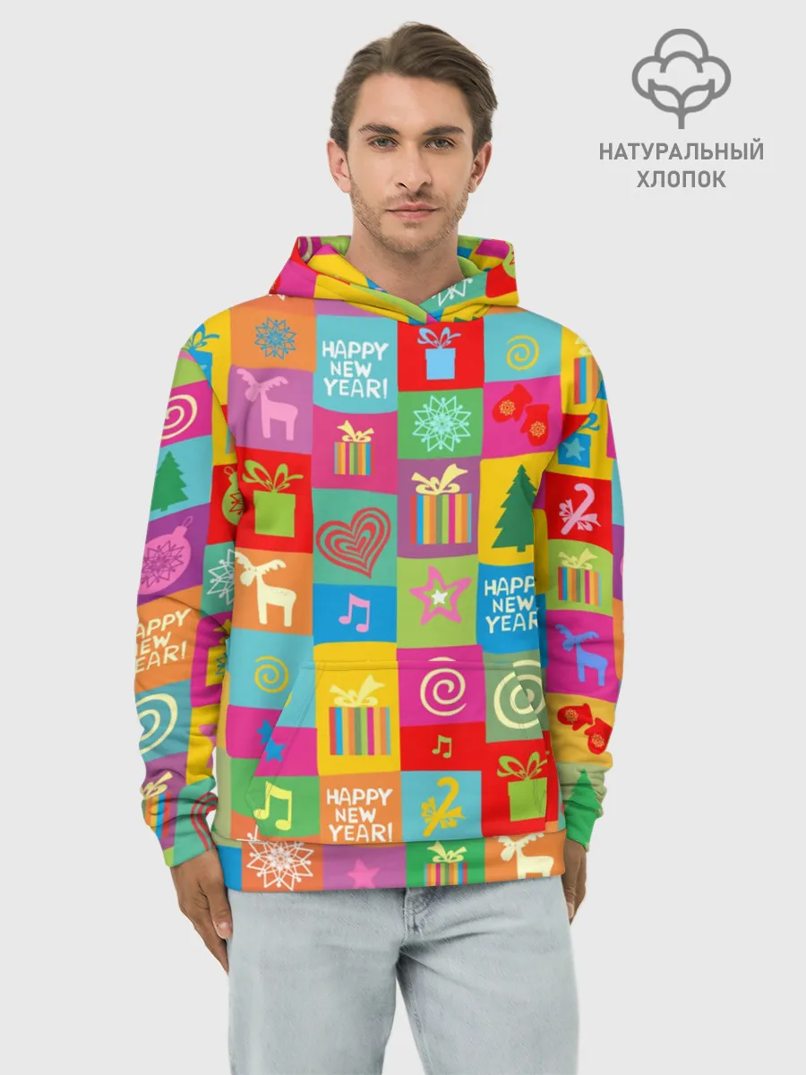 Худи мужской база хлопок / Новогодний коллаж
