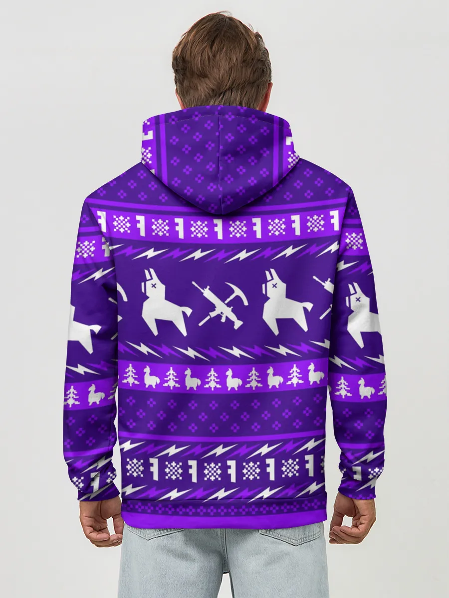 Худи мужской база хлопок / FORTNITE НОВОГОДНИЙ