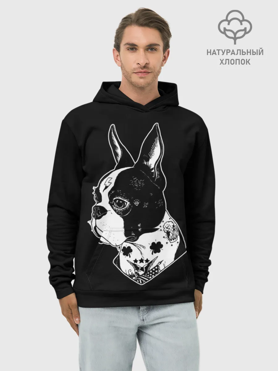 Худи мужской база хлопок / Французский Бульдог