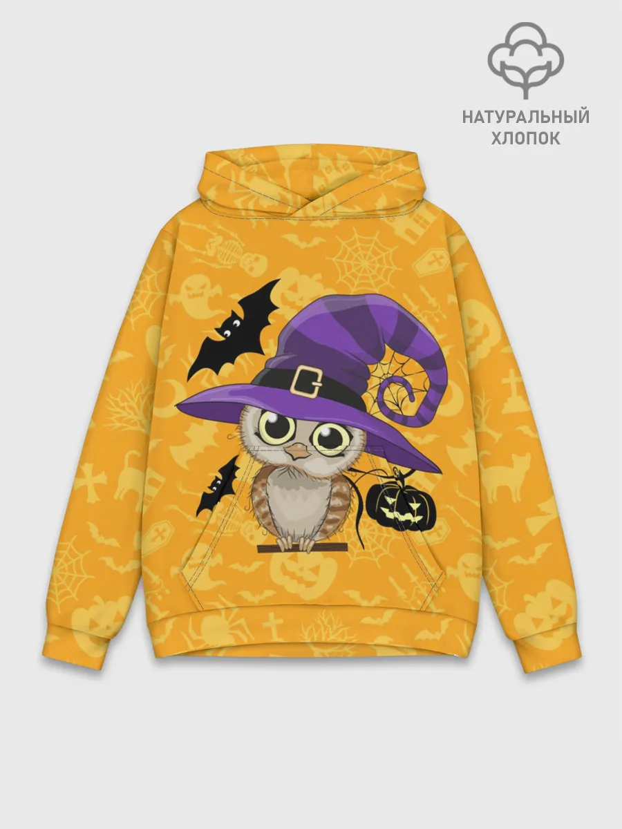 Худи мужской база хлопок / Совушка и хэллоуин