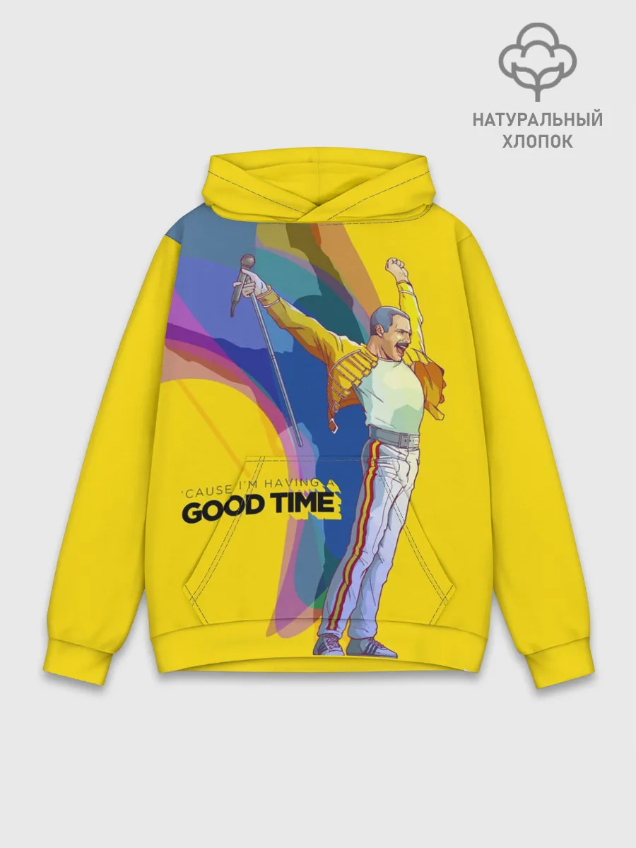 Худи мужской база хлопок / Фредди Меркьюри