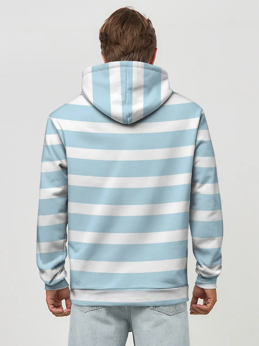 Худи мужской база хлопок / Кот на полосочках