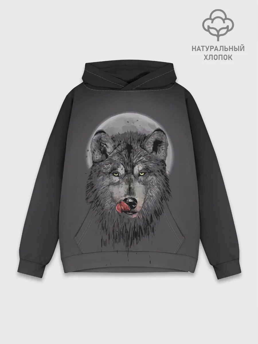 Худи мужской база хлопок / Волк Облизывается