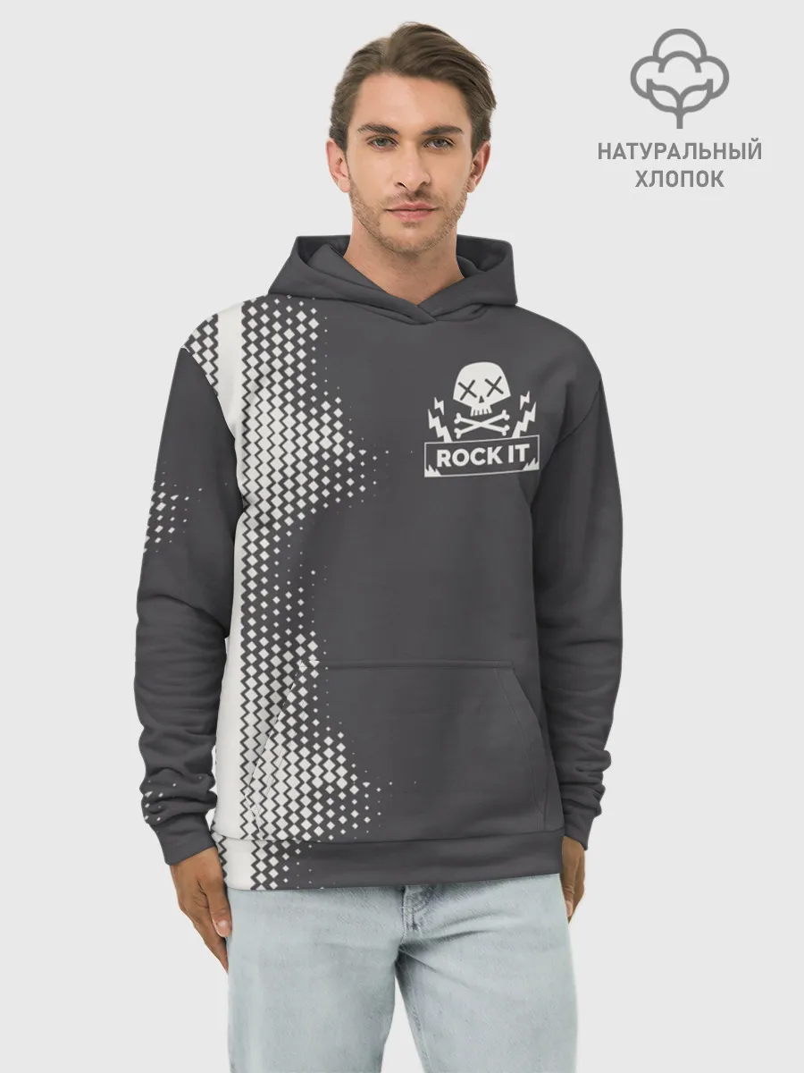 Худи мужской база хлопок / I Love Rock