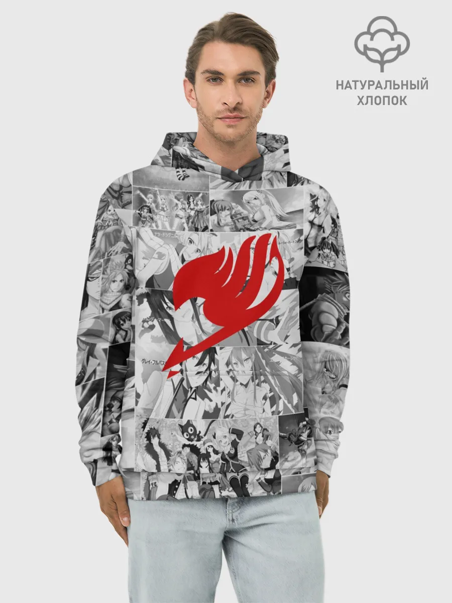 Худи мужской база хлопок / Все герои Фейри Тейл