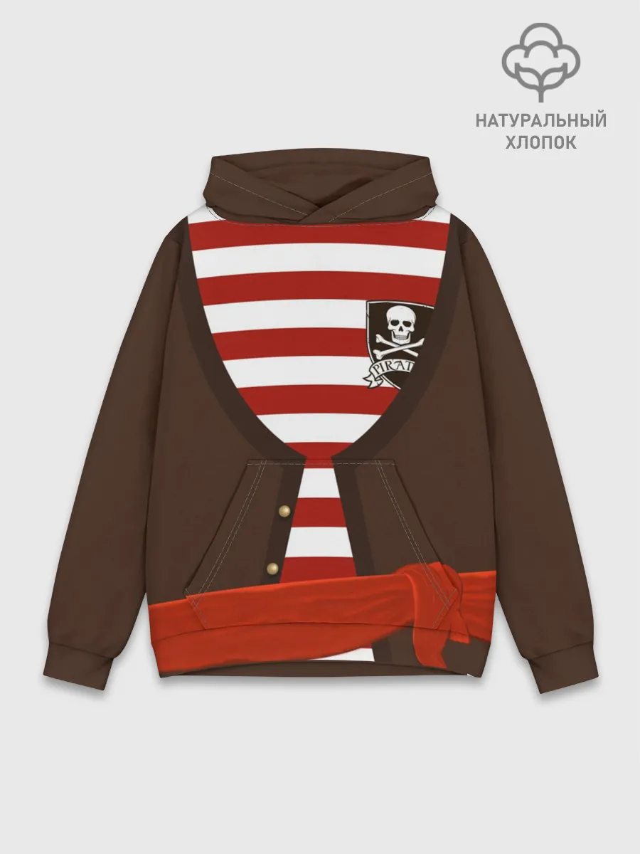 Худи мужской база хлопок / Костюм пирата в красную полоску