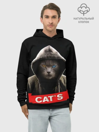 Худи мужской база хлопок / Кот