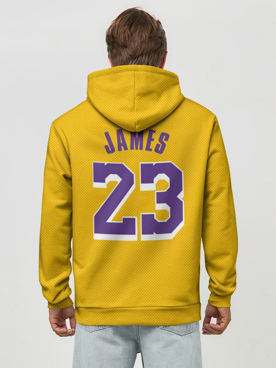 Худи мужской база хлопок / James 18-19 LA Lakers home