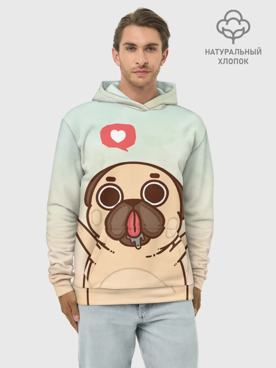 Худи мужской база хлопок / Puglie Pug Like