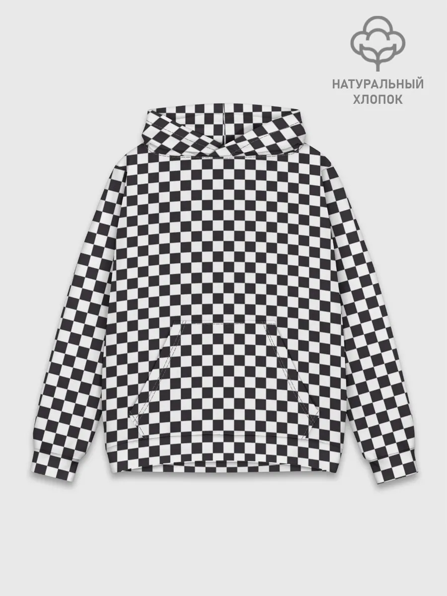 Худи мужской база хлопок / Checkerboard