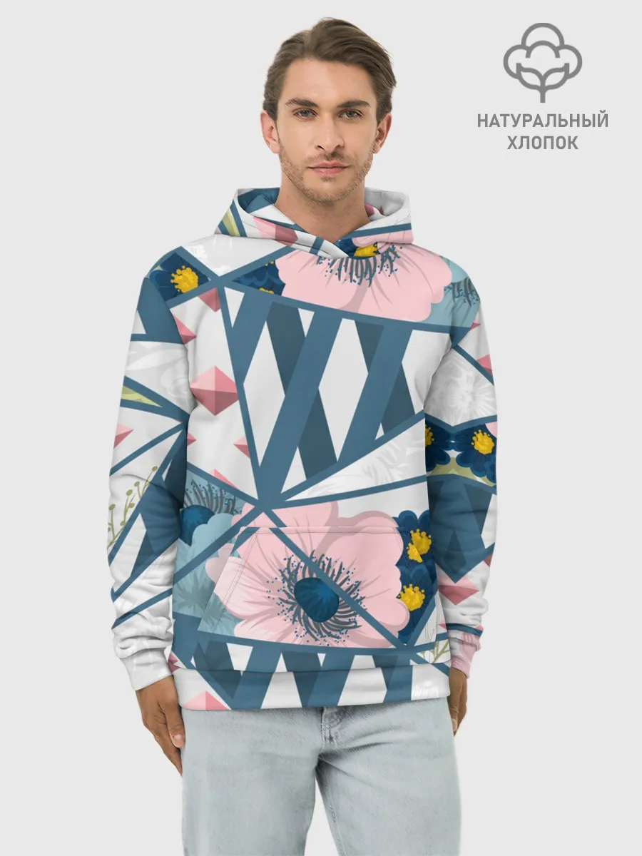 Худи мужской база хлопок / Геометрия цветов