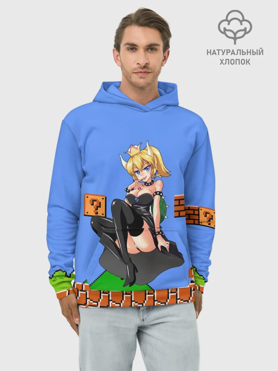 Худи мужской база хлопок / Bowsette