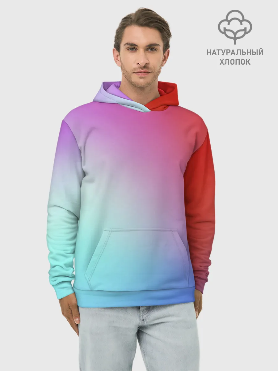 Худи мужской база хлопок / Colorful Gradient