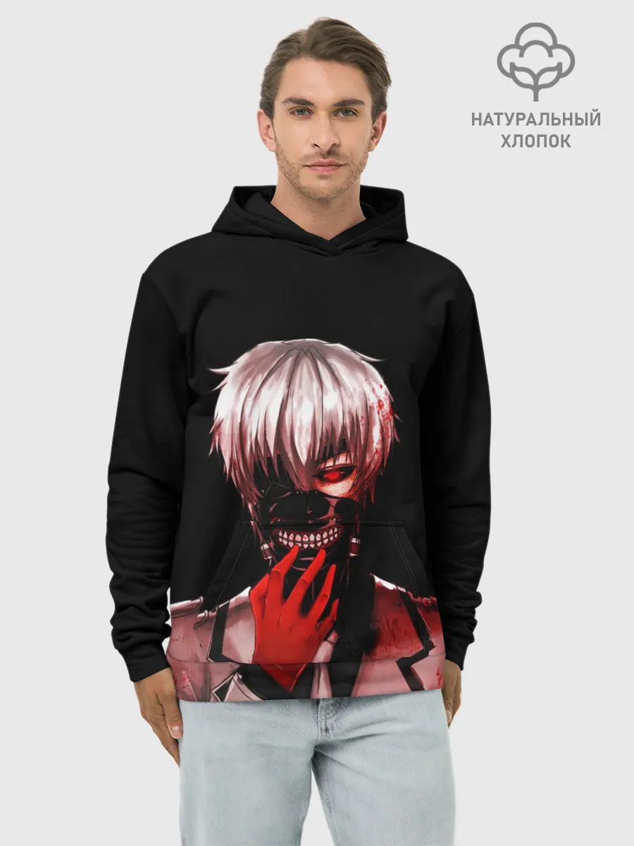 Худи мужской база хлопок / Ken Kaneki в крови