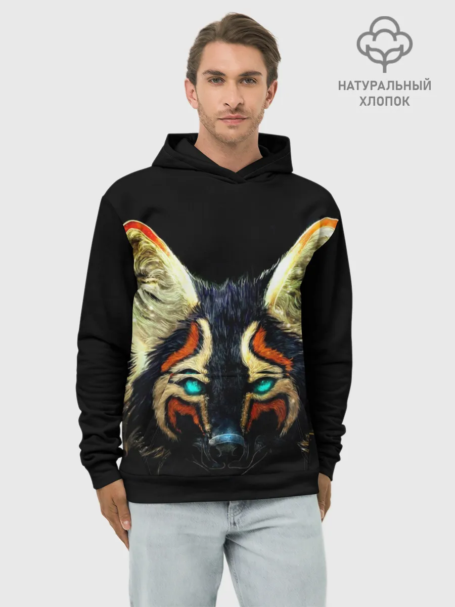 Худи мужской база хлопок / Рыжий лис