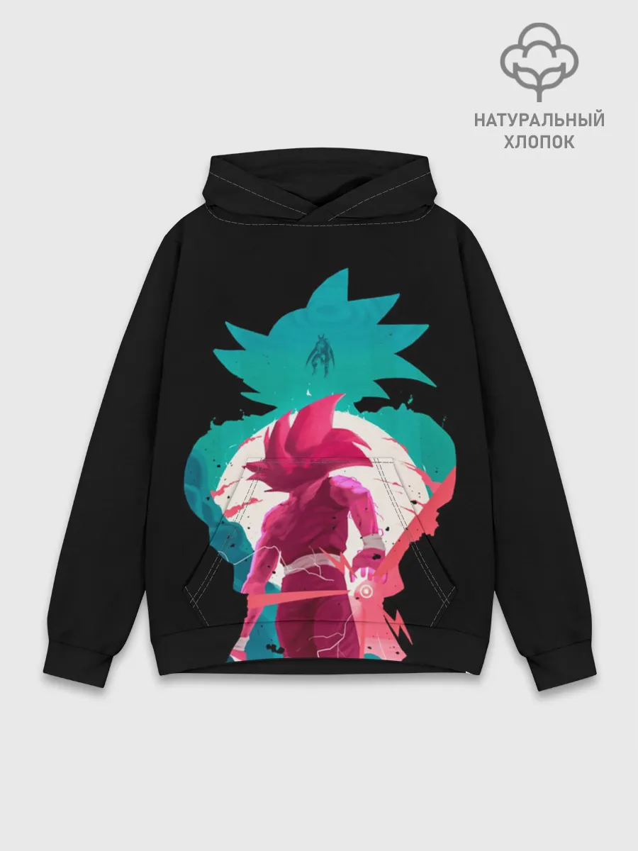 Худи мужской база хлопок / Сон Гоку розовый
