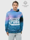 Худи мужской база хлопок / PUBG light blue