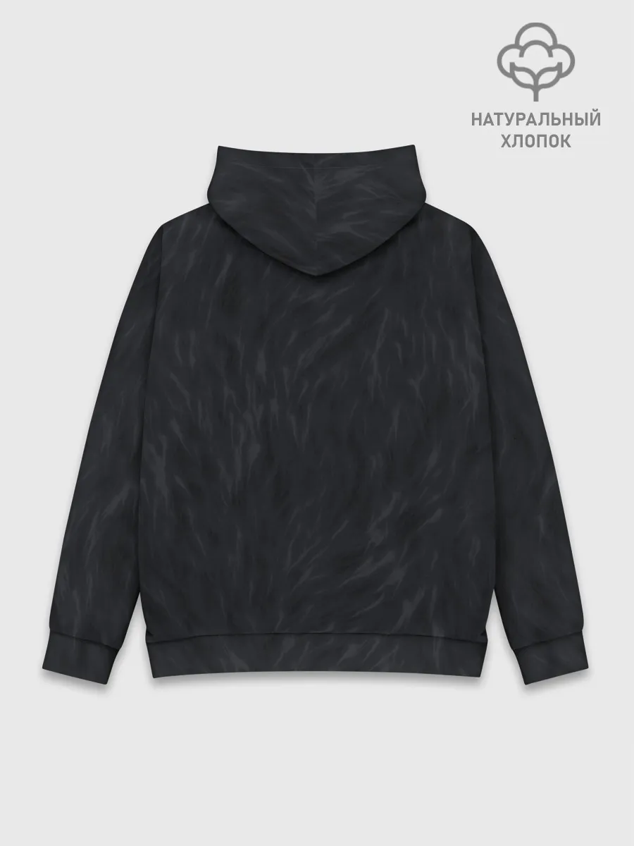 Худи мужской база хлопок / Лев с молнией