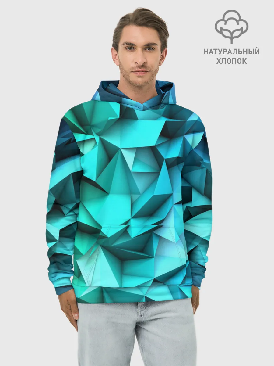 Худи мужской база хлопок / abstraction geometry