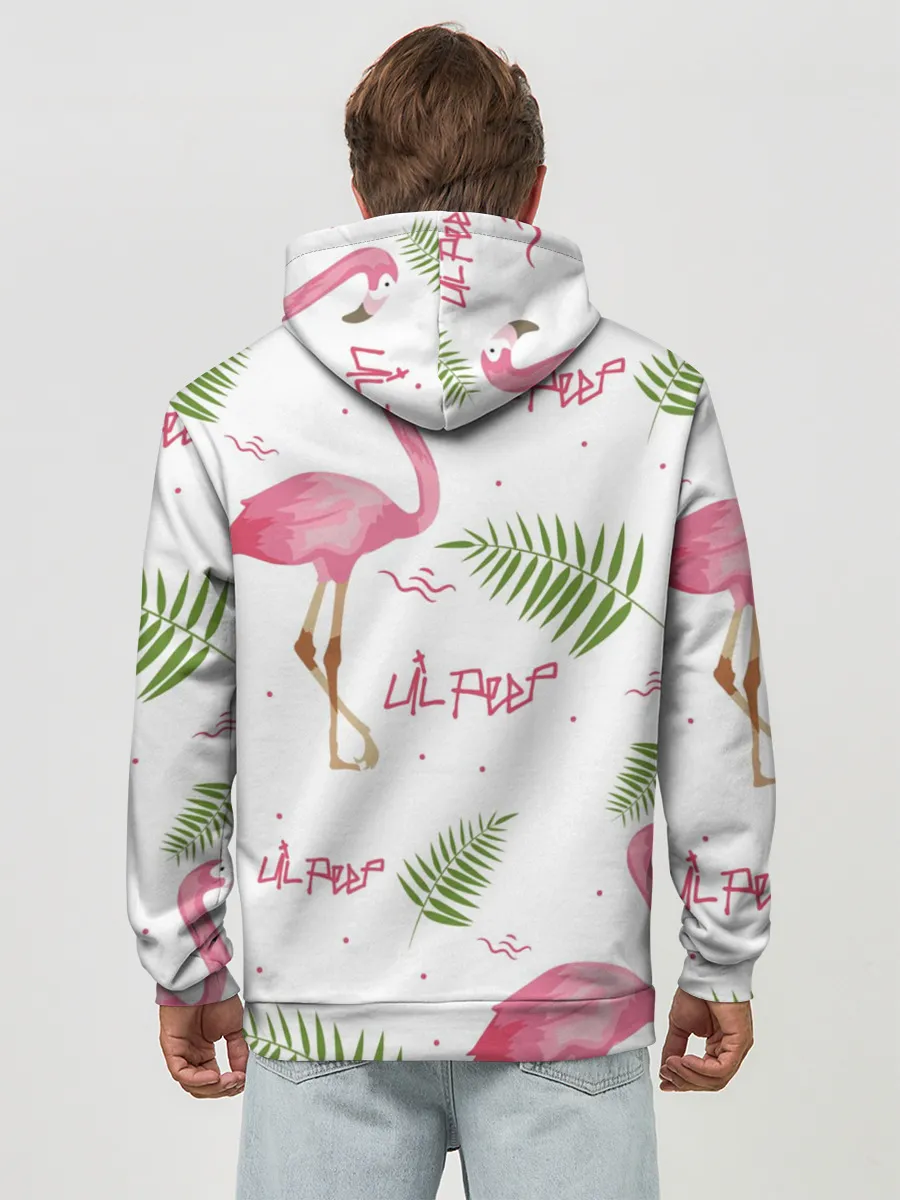 Худи мужской база хлопок / Lil Peep pink flamingo