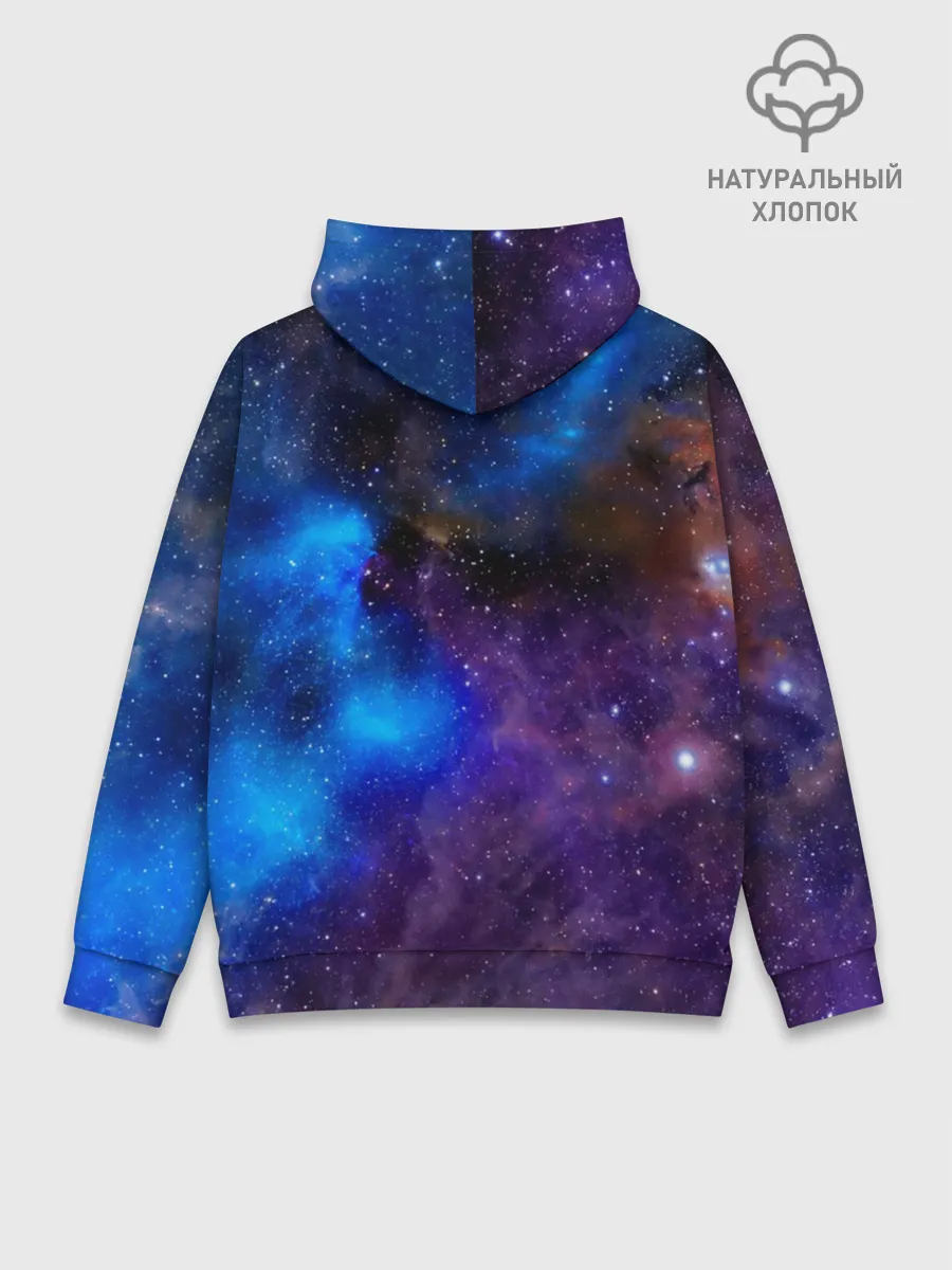 Худи мужской база хлопок / Мопс Космонавт