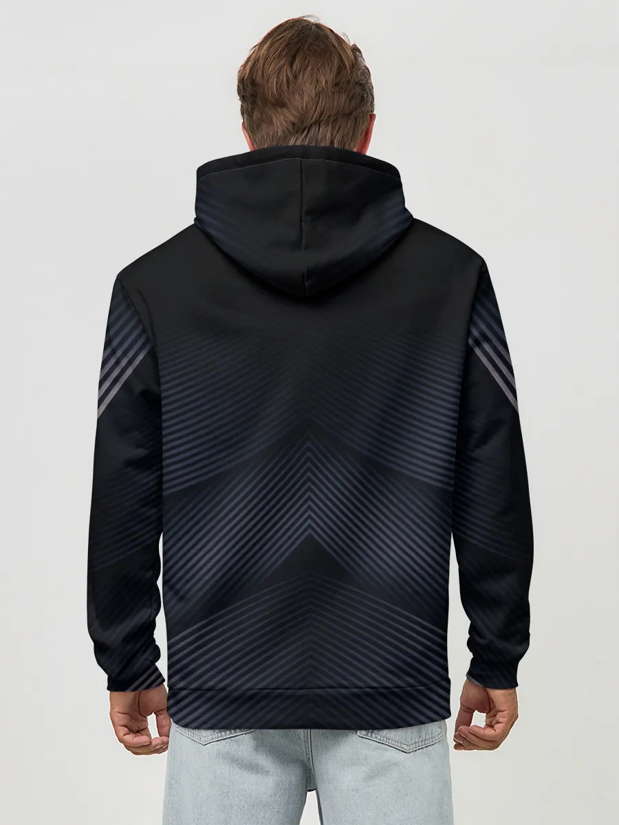 Худи мужской база хлопок / Абстракция полос