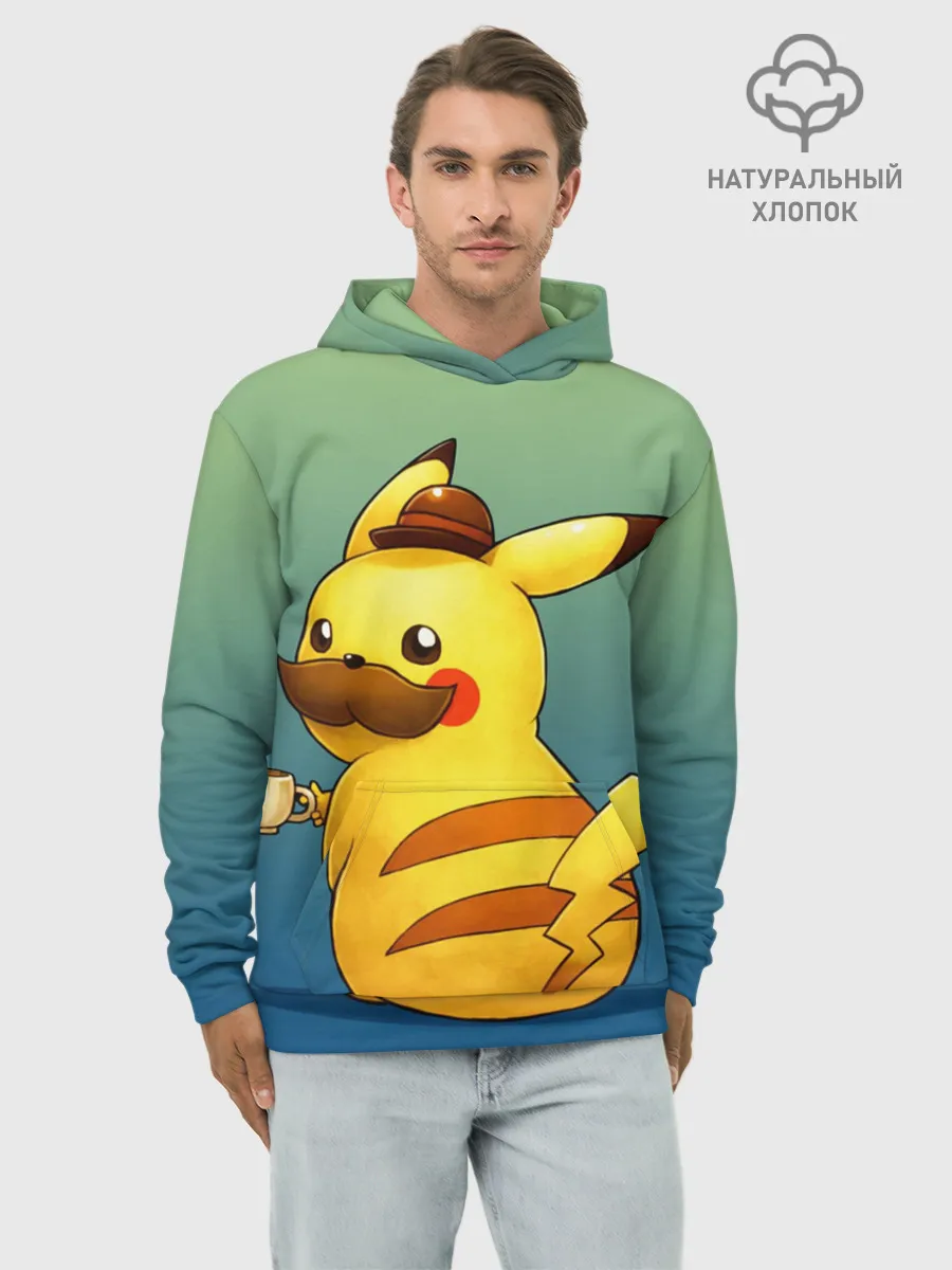 Худи мужской база хлопок / Детектив Пикачу