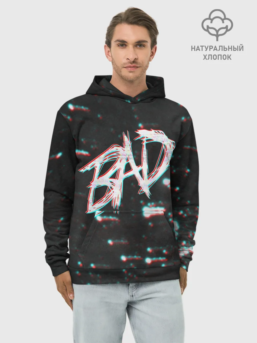Худи мужской база хлопок / XXXTentacion - BAD Glitch