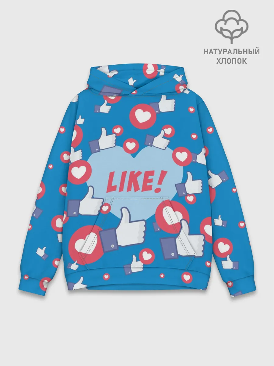 Худи мужской база хлопок / Лайки и сердечки