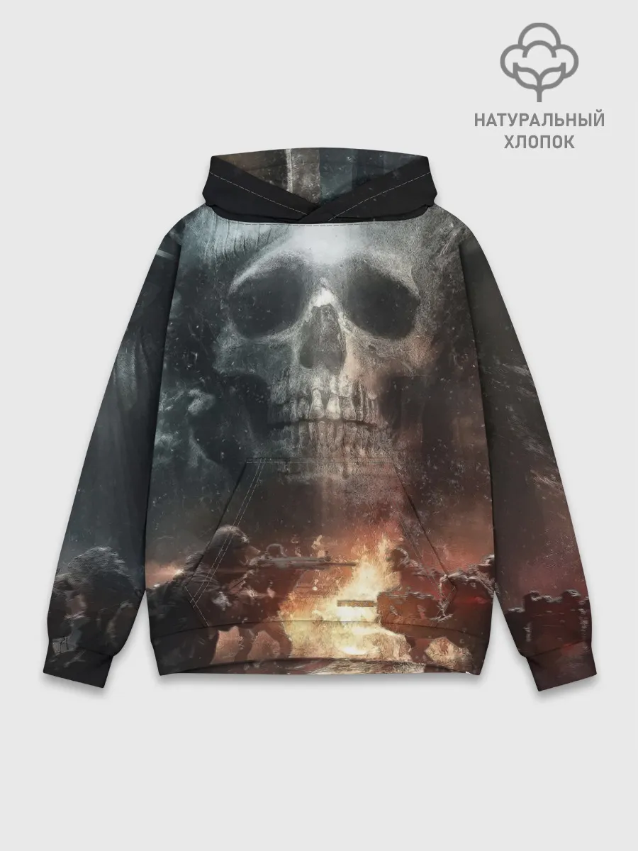 Худи мужской база хлопок / Battlefield Череп